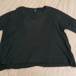 Wild Fable black v neck long sleeve t shirt size L